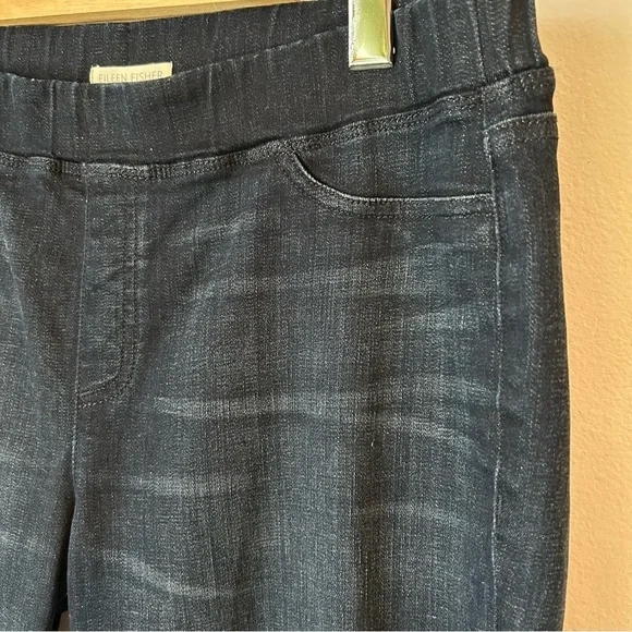 Eileen Fisher Dark Blue Organic Cotton Stretch Jean Leggings - Medium (10-12) - Picture 8 of 12